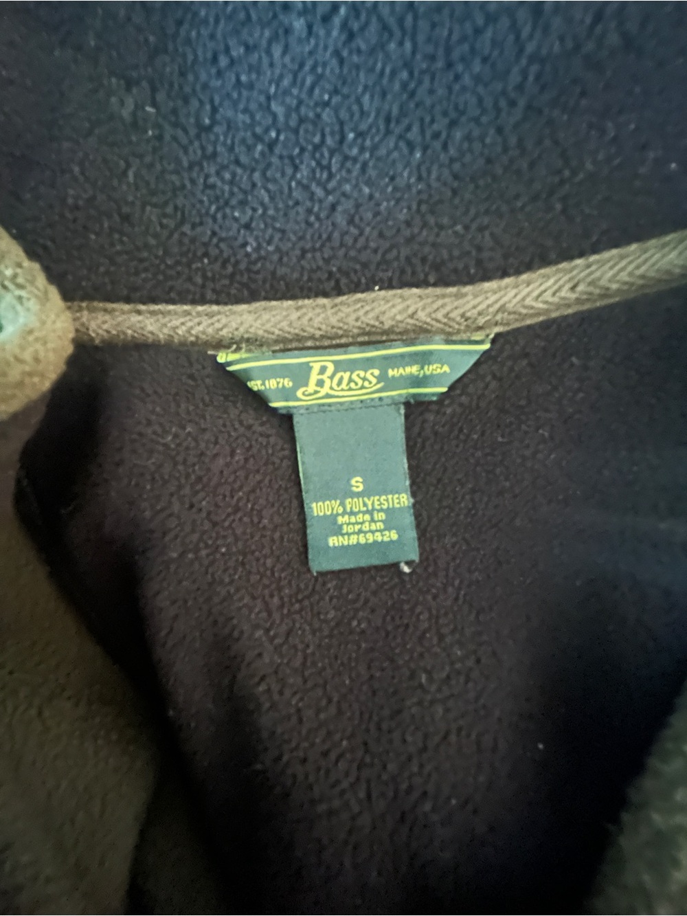 Bass Olive Green Half-Zip Fleece with Orange Zipper - Picture 4 of 4